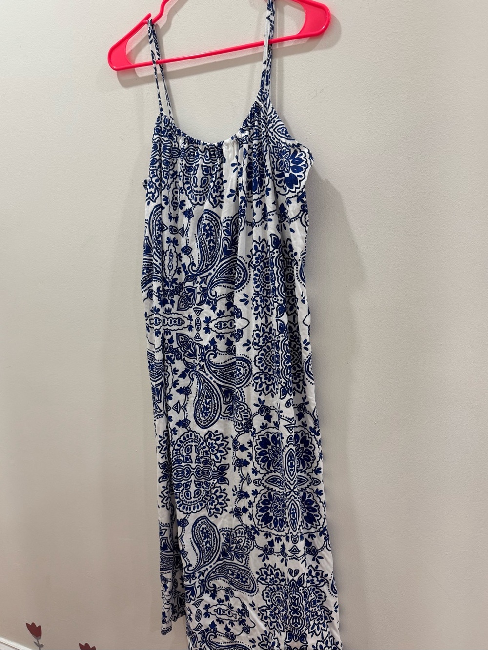 H&M Blue and White Paisley Print Maxi Dress NWT
